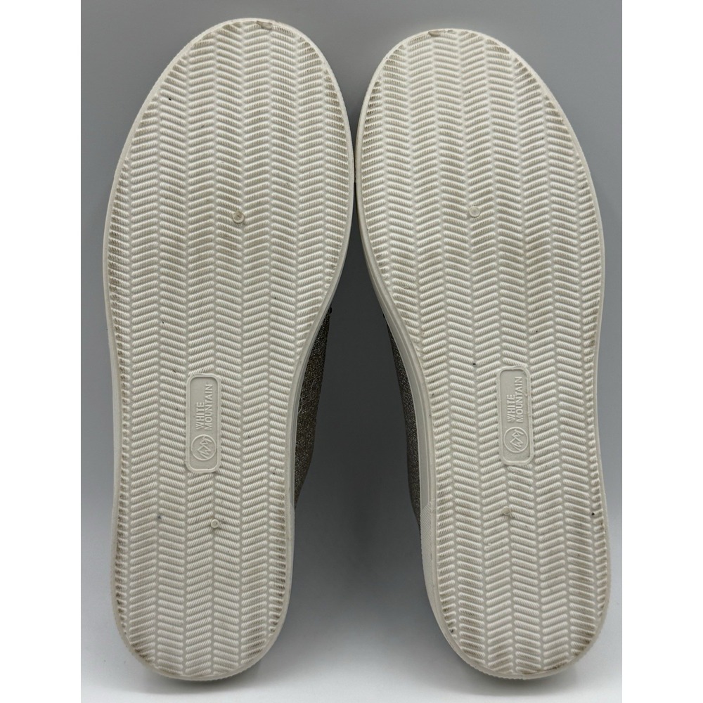 White Mountain Sparkly Bling Sneaker Slip On Shoe Sz 7 Metallic Taupe - Picture 9 of 9